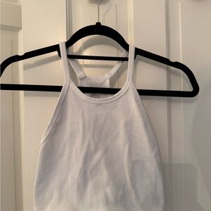 Free People White Ribbed Camisole